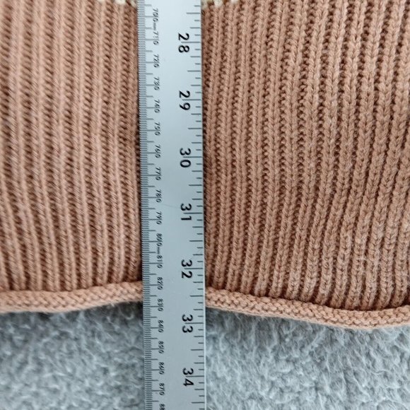Hippie Rose Sweater Womens XL Tan Striped Waffle Knit Pullover Cable Knit - Picture 7 of 10